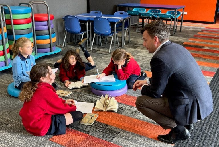 Associate Education Minister David Seymour visited Owairoa Primary School to talk to its teachers and pupils.