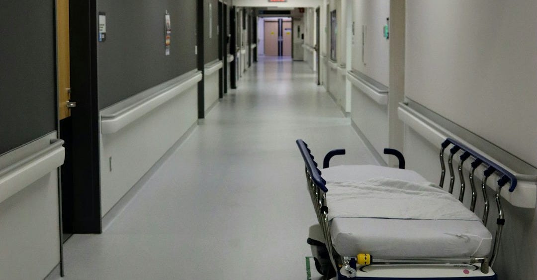 white and black hospital bed