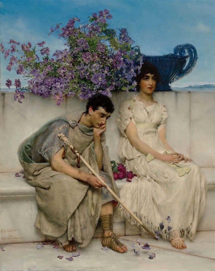 'An Eloquent Silence' 1890 - olieverf op paneel: Lawrence Alma Tadema