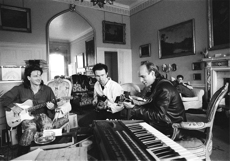 U2 recording with Brian Eno, Slane Castle, Ireland