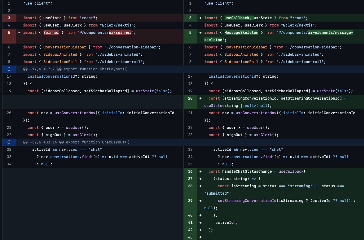 GitHub git diff showing AI adding a bunch of unnecessary code to fix something simple.