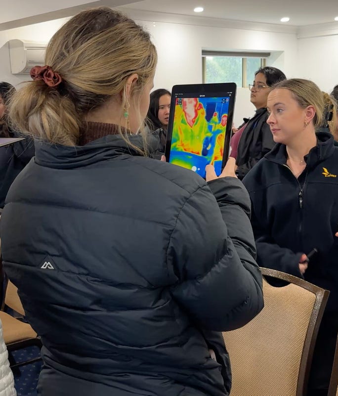 using a heat sensing camera using a heat sensing camera