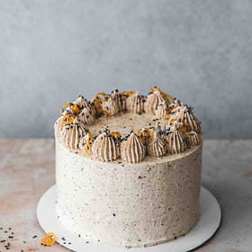 Lemon and Black Sesame Layer Cake