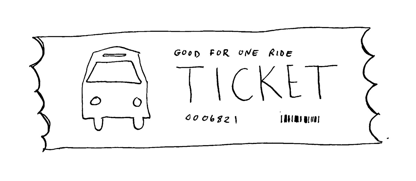 a simple line drawing of a bus ticket a simple line drawing of a bus ticket
