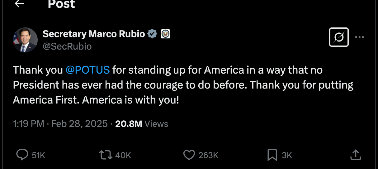  for standing up for America in a way that no President has ever had the courage to do before. Thank you for putting America First. America is with you!