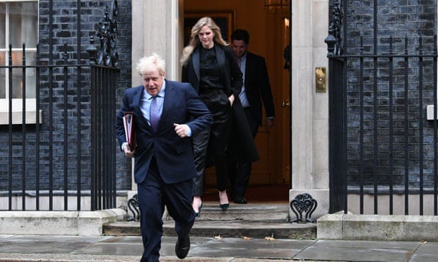 Cleo Watson follows ‘hangdog’ Boris Johnson out of No 10 Downing Street in October 2020. Cleo Watson follows ‘hangdog’ Boris Johnson out of No 10 Downing Street in October 2020.