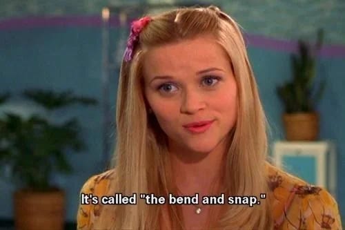 Reese Witherspoon as Elle Woods in the film Legally Blonde describes her signature attention-getting move, the "Bend and Snap."