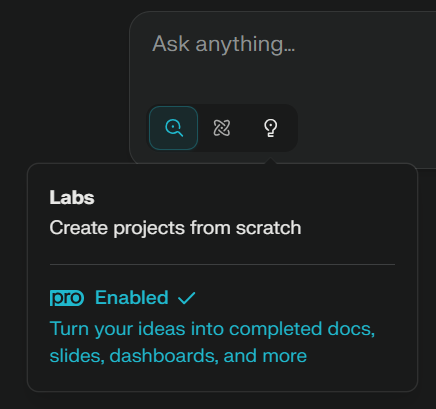 Click on the light bulb to use the Labs