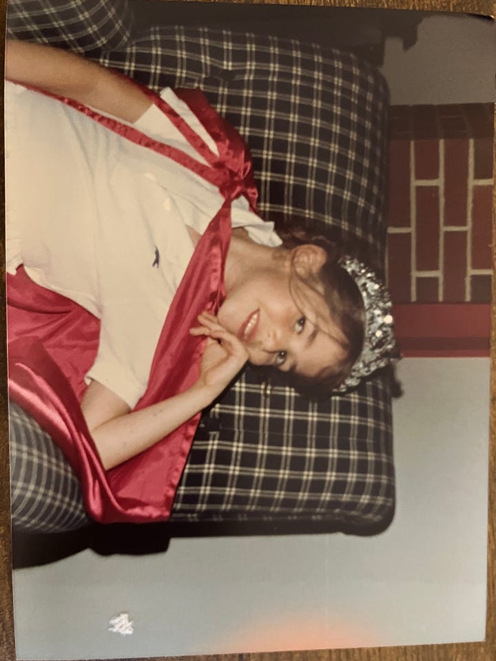 Courtney playing dress up