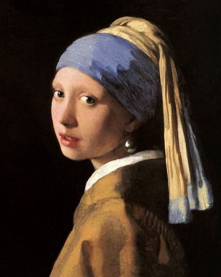 This may contain: a painting of a girl with a pearl earring
