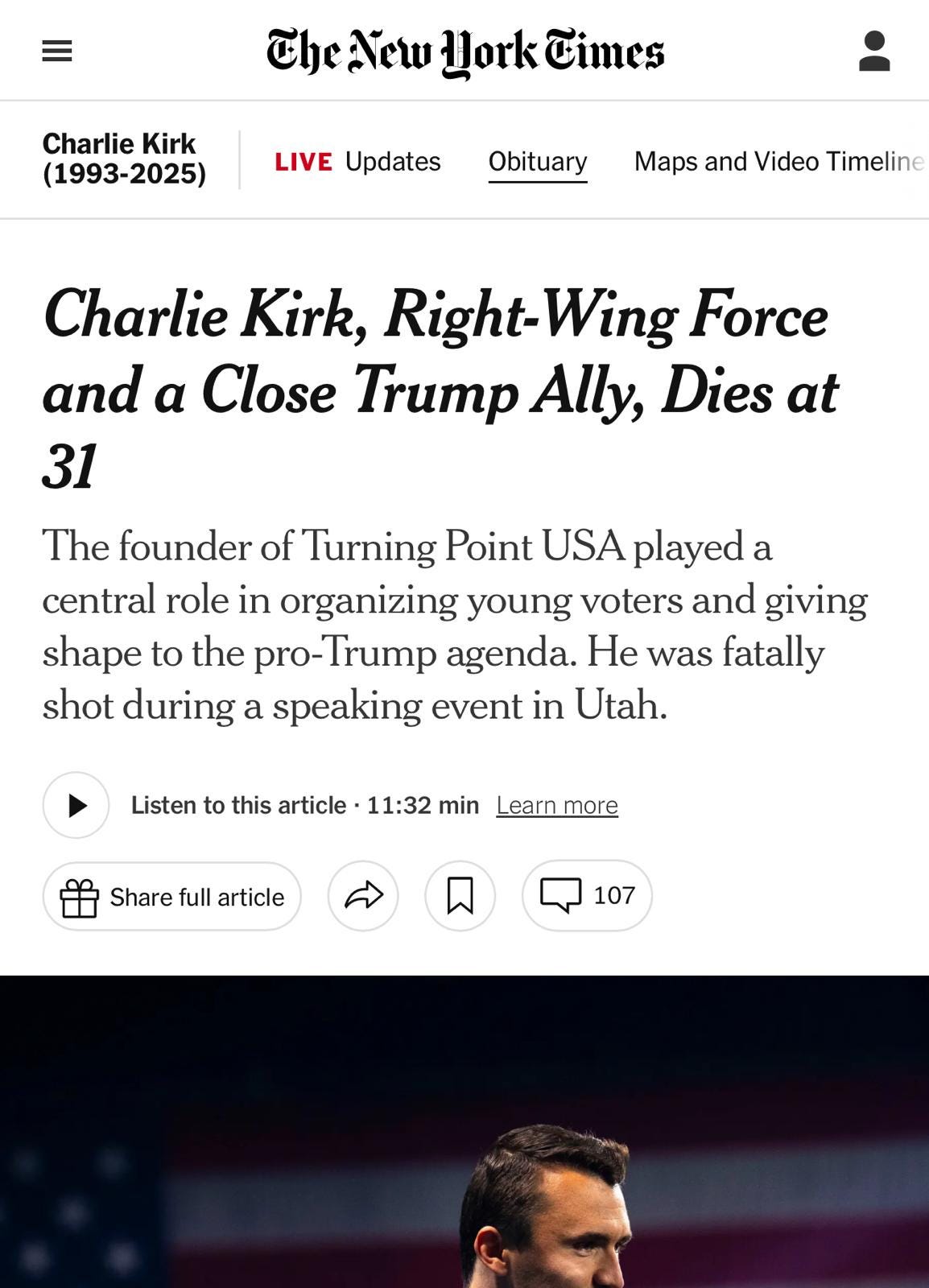 Mario Nawfal on X: "🇺🇸 NYT WHITEWASHES ASSASSINATION OF CHARLIE KIRK  Charlie Kirk didn't just die - he was shot dead on stage in a targeted  political hit. But The New York