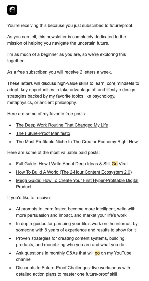 dan koe welcome mail dan koe welcome mail