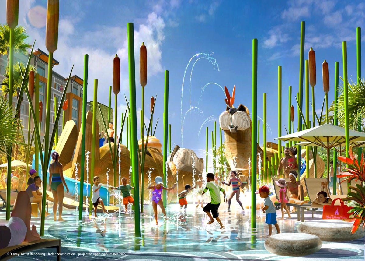 Artist rendering of The Wetlands pool area at Disney's Lakeshore Lodge. Image: Disney