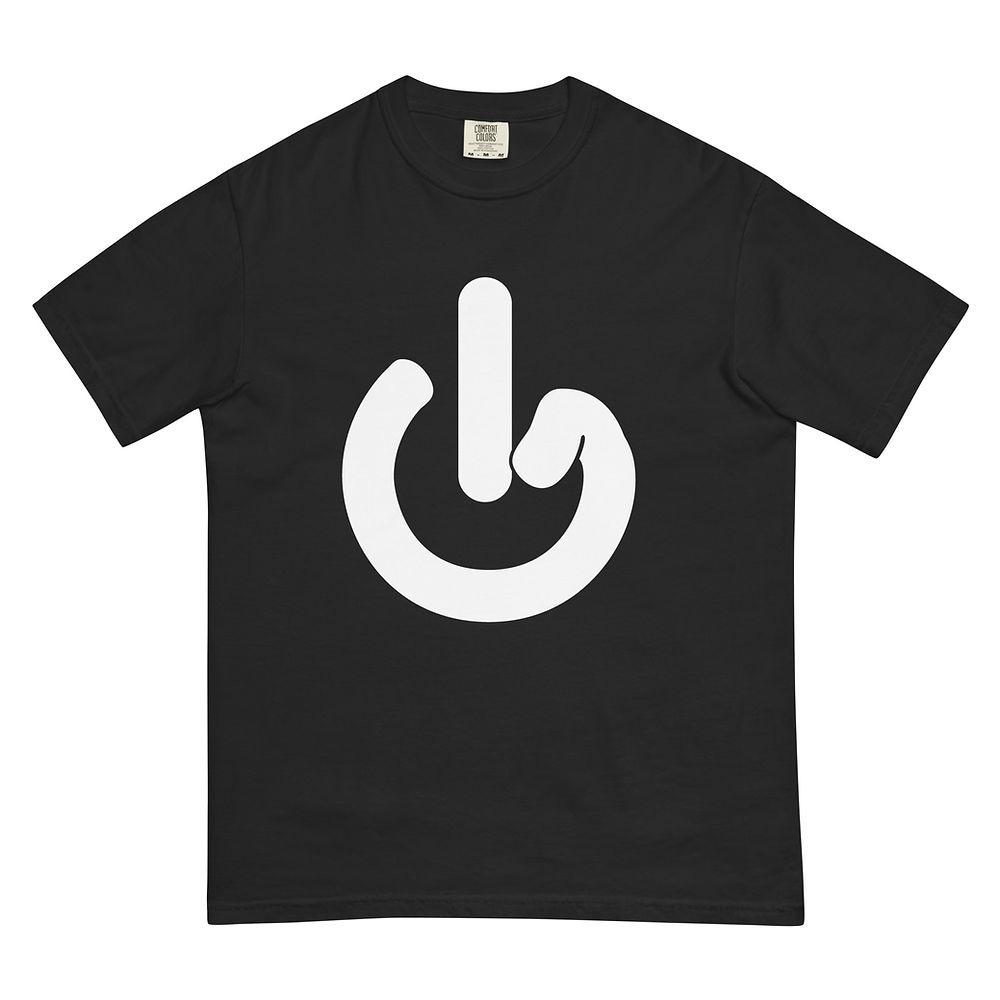 TFN icon (front) logo (back) Unisex garment-dyed heavyweight t-shirt blk