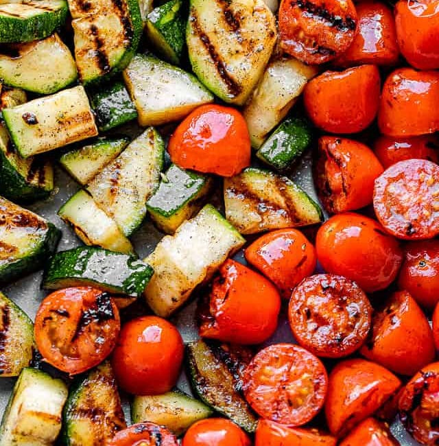 Roasted Zucchini, Cherry Tomato & Basil Salad