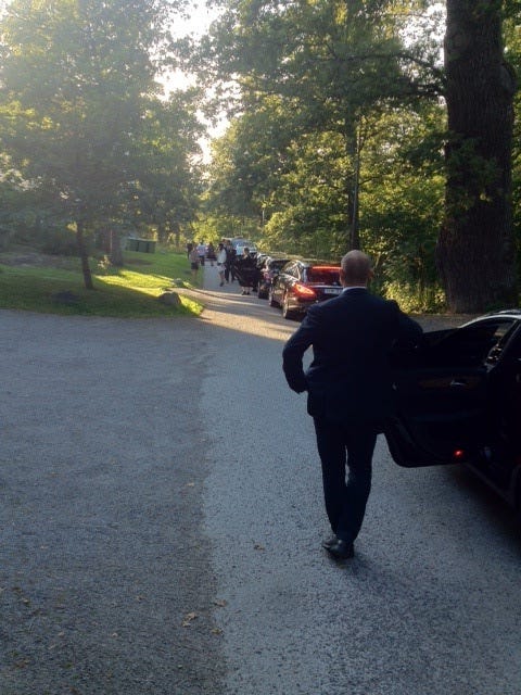 Journalists arriving for press breafast