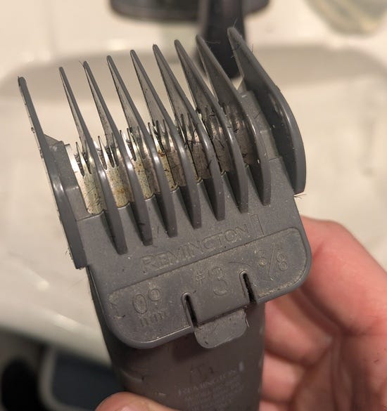 beard trimmer set to three eights beard trimmer set to three eights