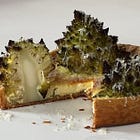 romanesco broccoli and cheddar quiche