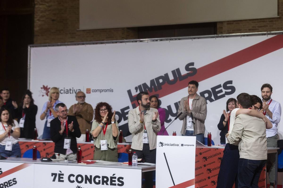 Valencia. VLC. Septimo congreso de Iniciativa del Poble Valencia en la que Aitana Mas y Alberto Ibañez han dejado la presidencia del partido, la ha asumido Carles Esteve y ha vuelto Monica Oltra para disputar la alcadia de Valencia