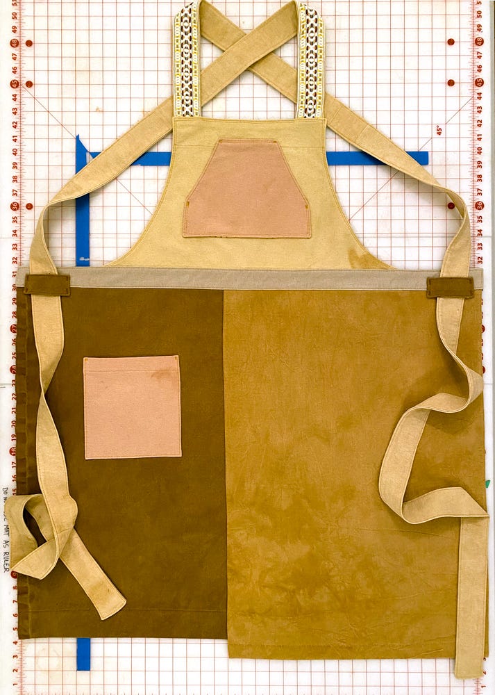 Another apron, lots of willow dye in this one