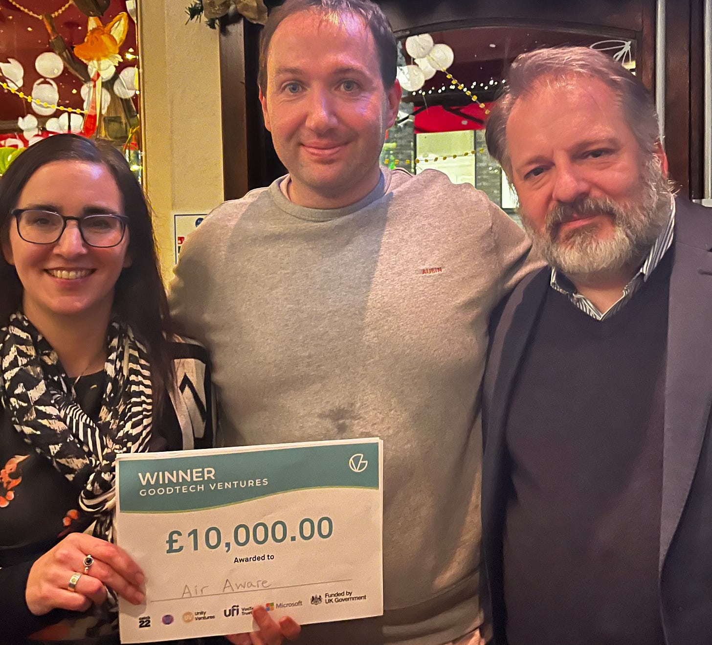 Photo with Deputy Mayor and cheque for £10,000