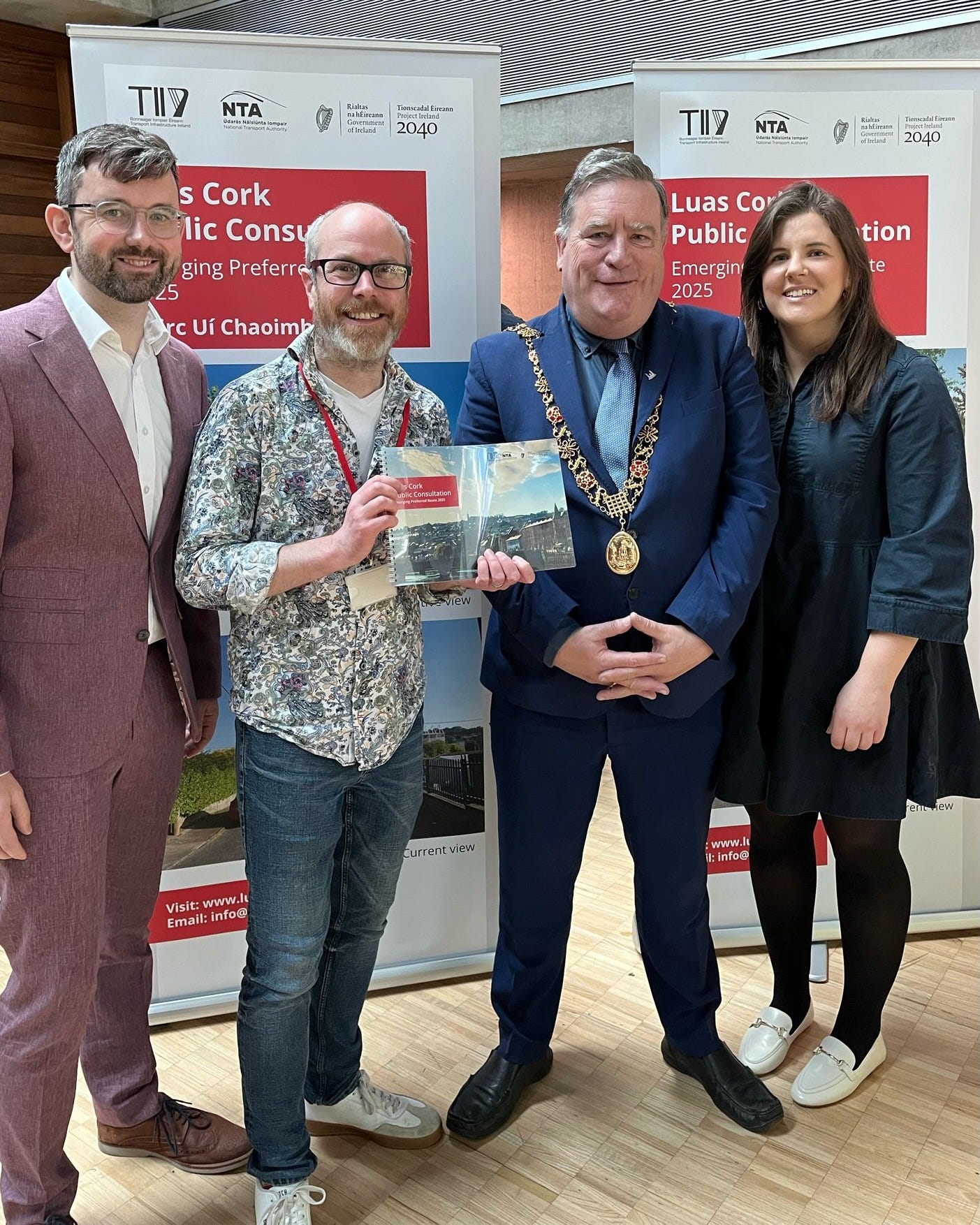 With the Lord Mayor, Dan Boyle, and colleagues on Cork City Council and the Oireacthas, at the launch of the proposed Cork Luas route. With the Lord Mayor, Dan Boyle, and colleagues on Cork City Council and the Oireacthas, at the launch of the proposed Cork Luas route.