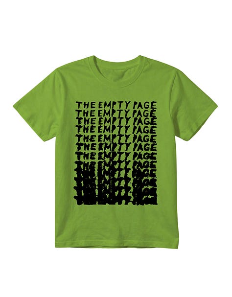 t shirts for a band called the empty page in a variety of colours