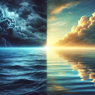 A comparison of the sun and the ocean

Description automatically generated