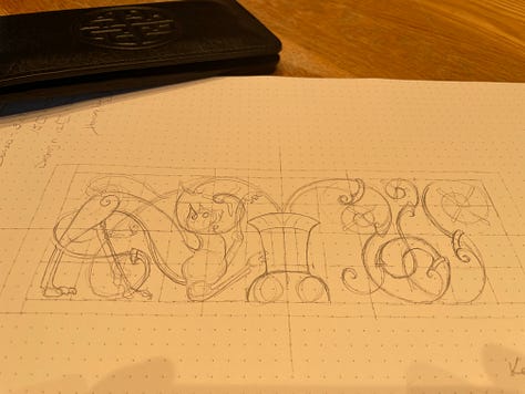 Intaglio and woodcut plate designs.