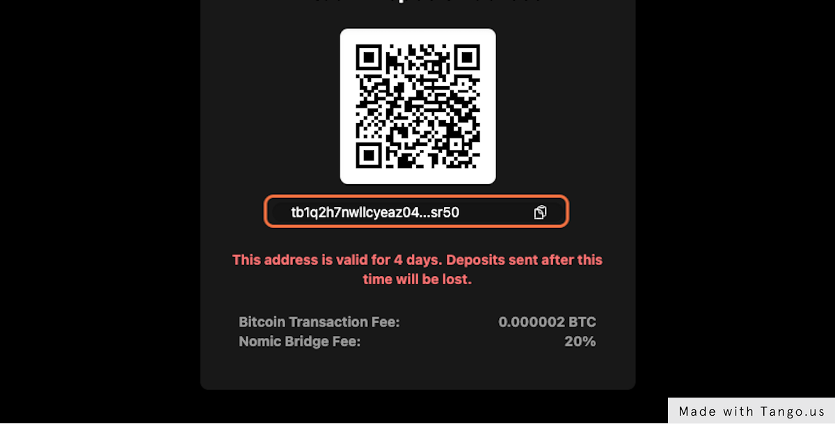 Save your deposit adress