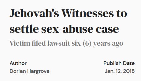 Headline: Out of court settlement