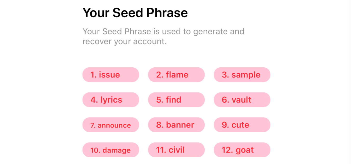 在生成加密錢包時一定要好好妥善保管的助記詞