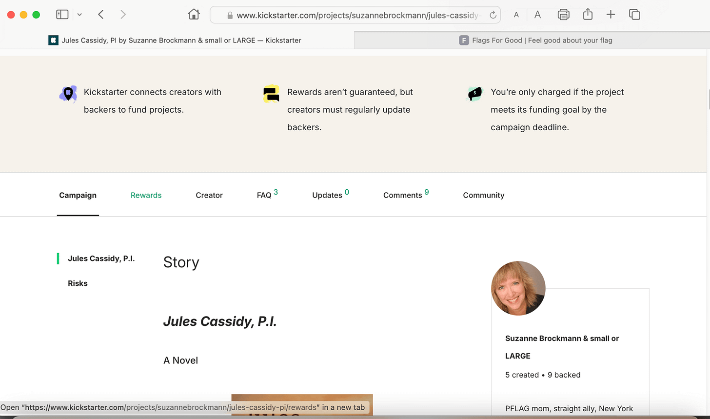 Another screenshot of the JULES KIckstatrter page.