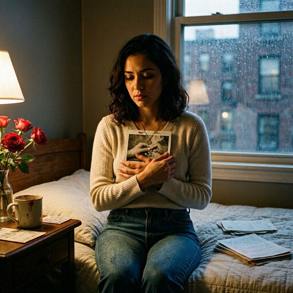 An image of a woman struggling with fear of losing love and suffering heartbreak