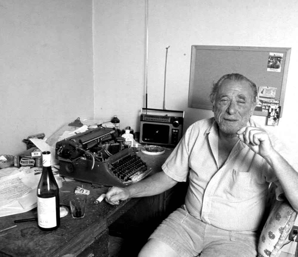 Charles Bukowski at his typewriter — Calisphere