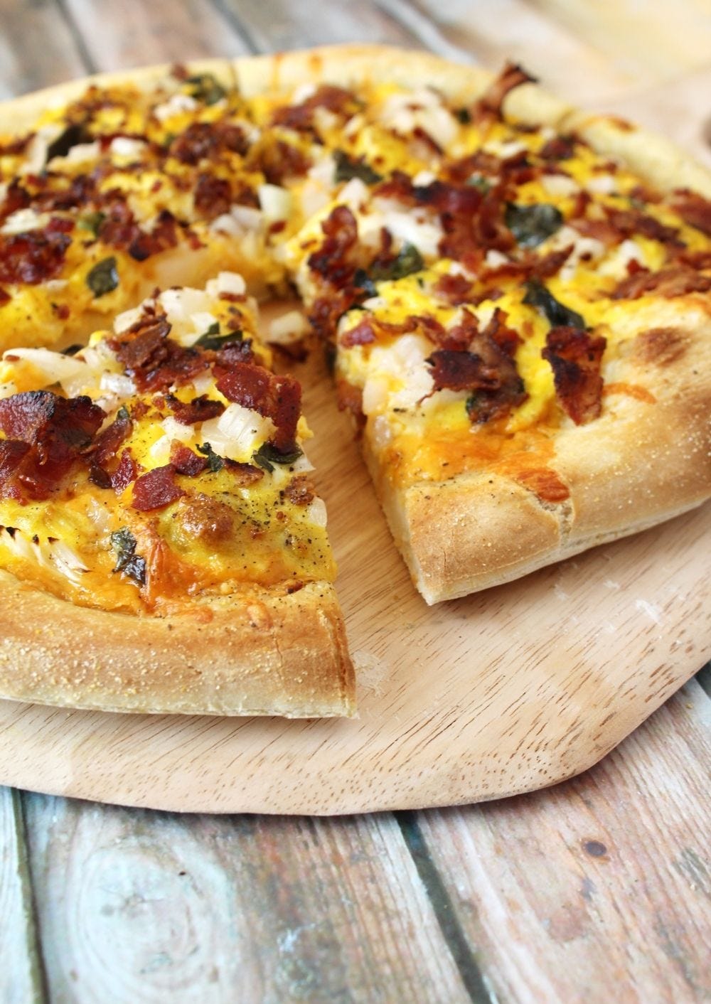 breakfast pizza.