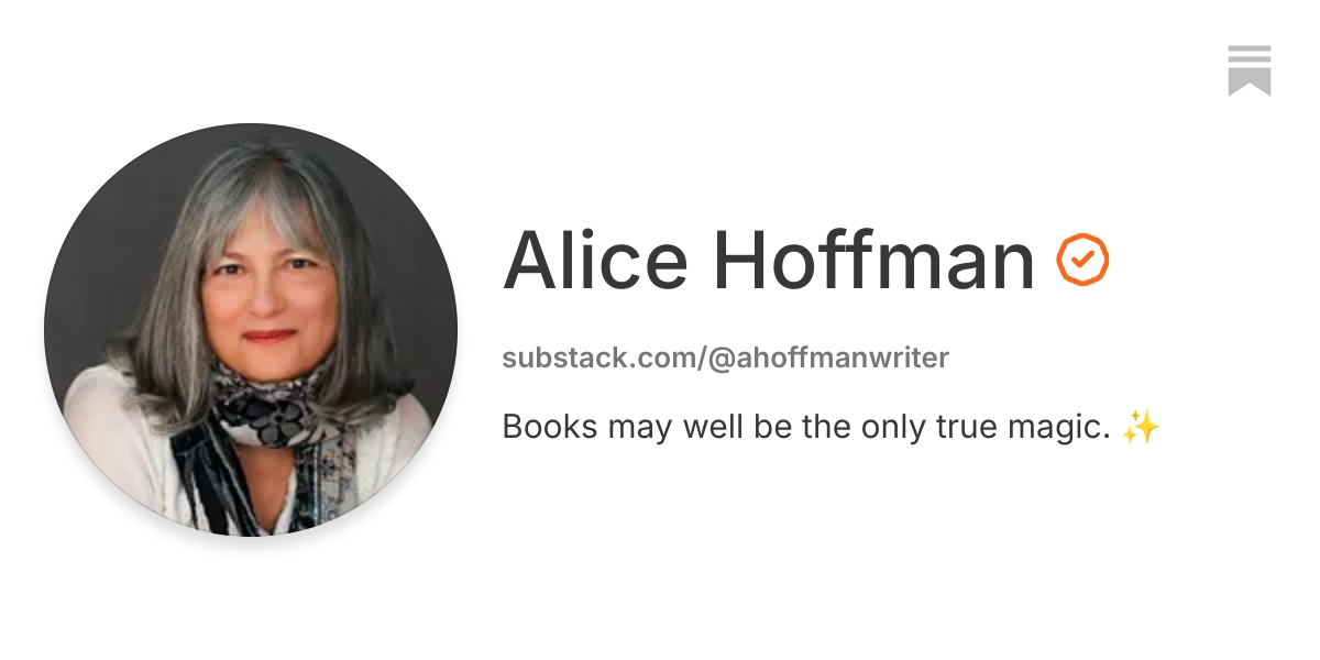Alice Hoffman | Substack