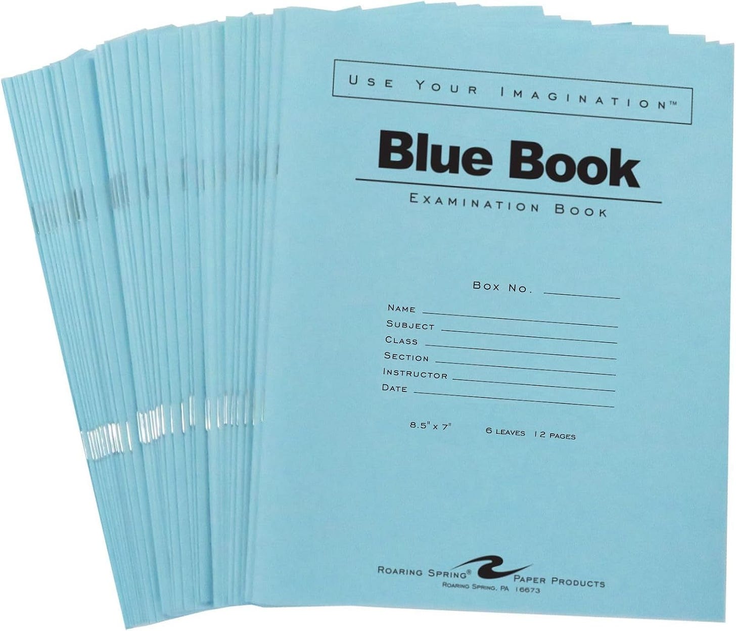 Amazon.com : ROARING SPRING Exam Blue Books, 50 School Examination ... Amazon.com : ROARING SPRING Exam Blue Books, 50 School Examination ...