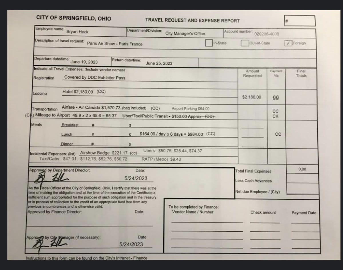 Ohio State Auditor Reviewing Expenditures By Springfield City Officials