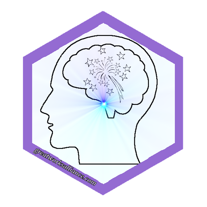 game card, VIA Character Strengths and Virtues, Creativity, Badge, definition and missions for the game SparkITude.