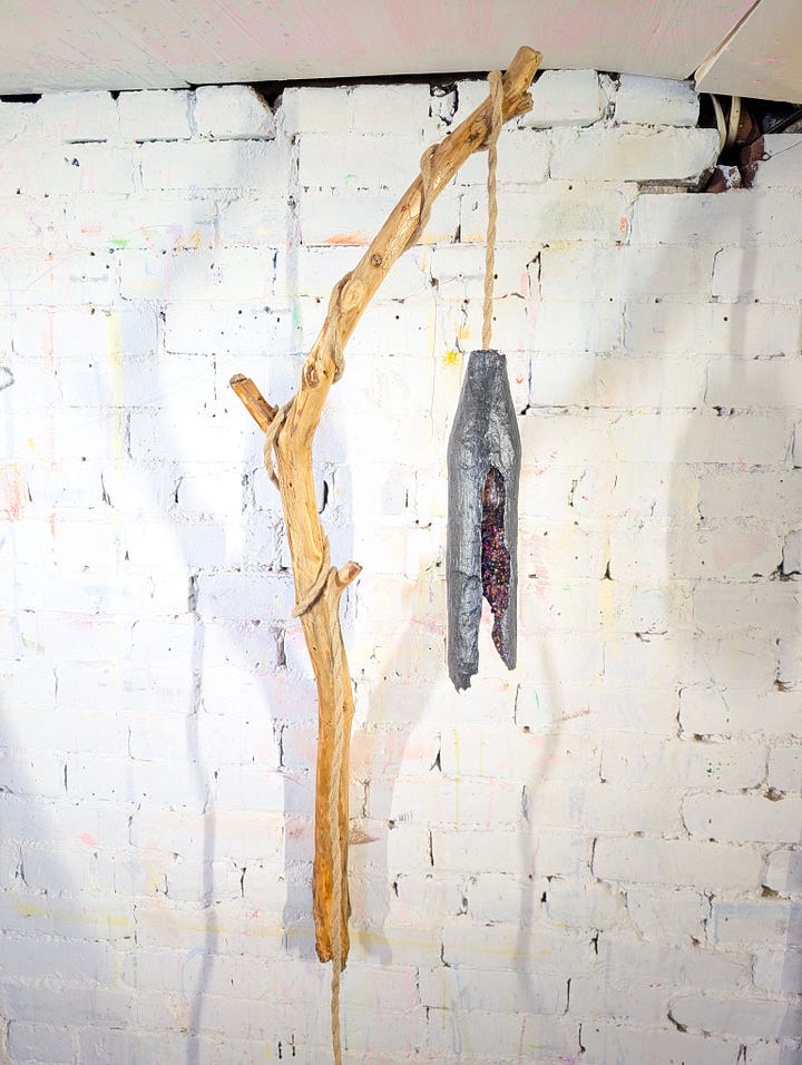 sculpture, stick, black, light