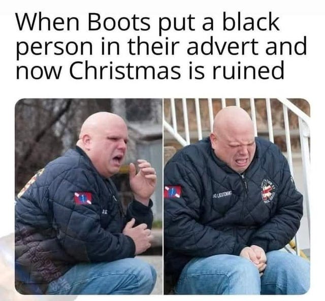 r/BritishMemes - When Boots put a black person in their advert and now Christmas is ruined EMEMES AD LIEUTENANT r/BritishMemes - When Boots put a black person in their advert and now Christmas is ruined EMEMES AD LIEUTENANT