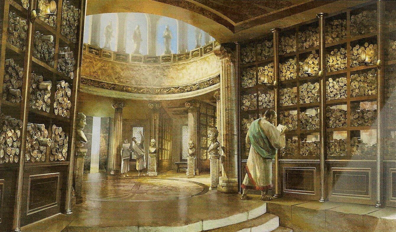 Ilustración de la Biblioteca de Alejandria