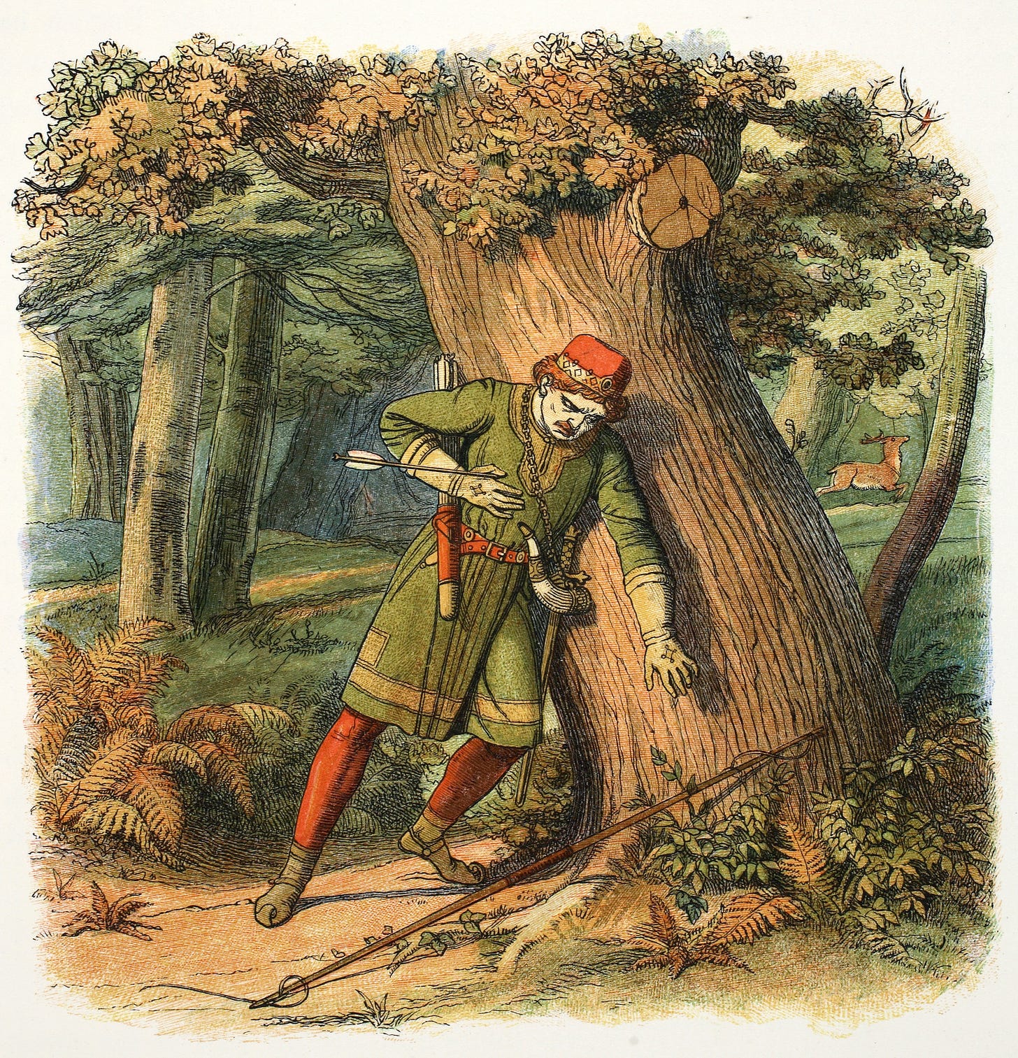 A man shot by an arrow