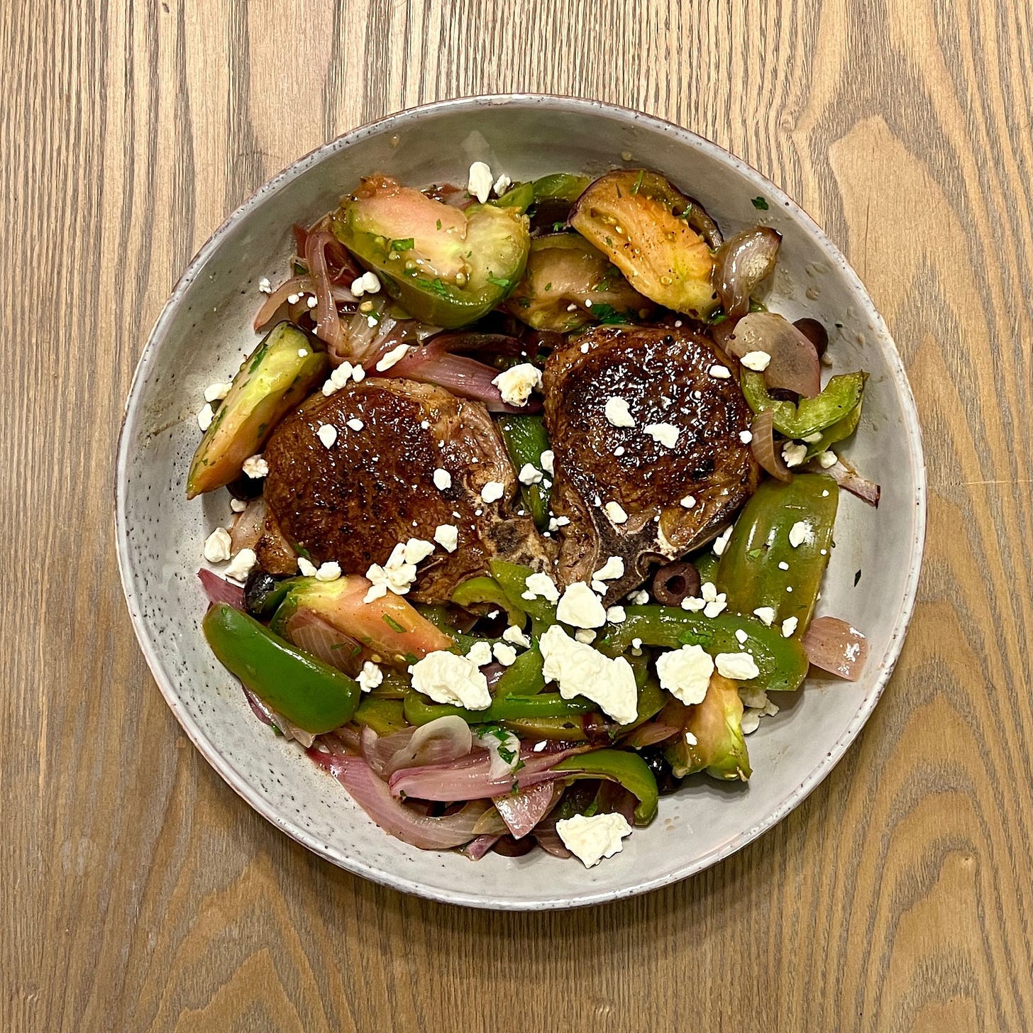 Mediterranean Lamb Chops with Roasted Veggies