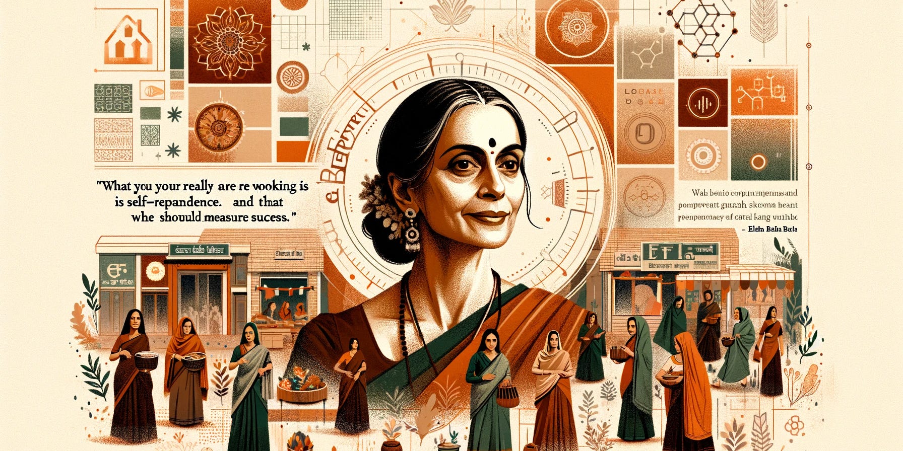 Cover image for Ela Bhat - A Beacon of Self-Reliance and Wellbeing | GratitudeSeries 12/60