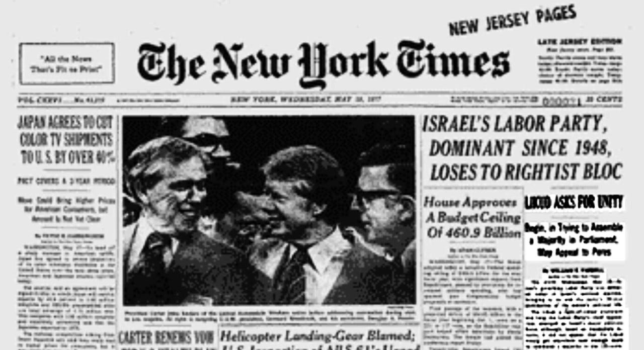 1977: Likud predicted by (almost) no one