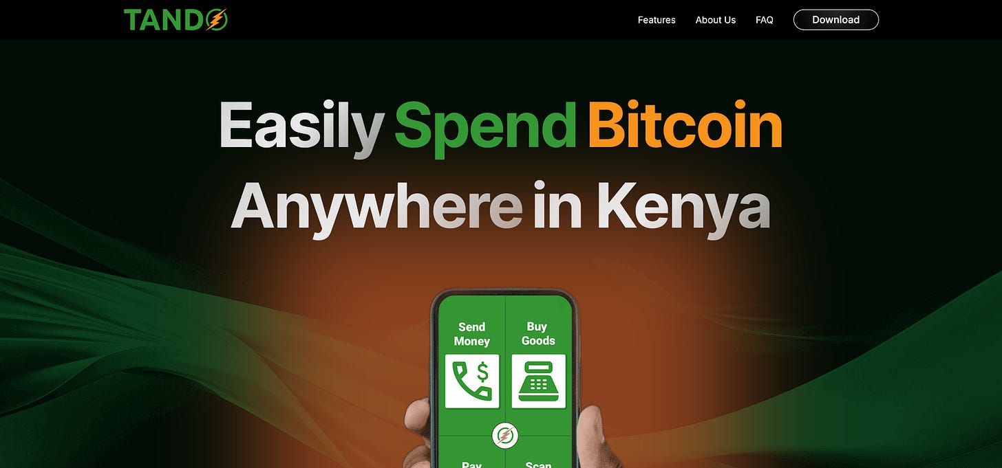 Tando Bitcoin spending app