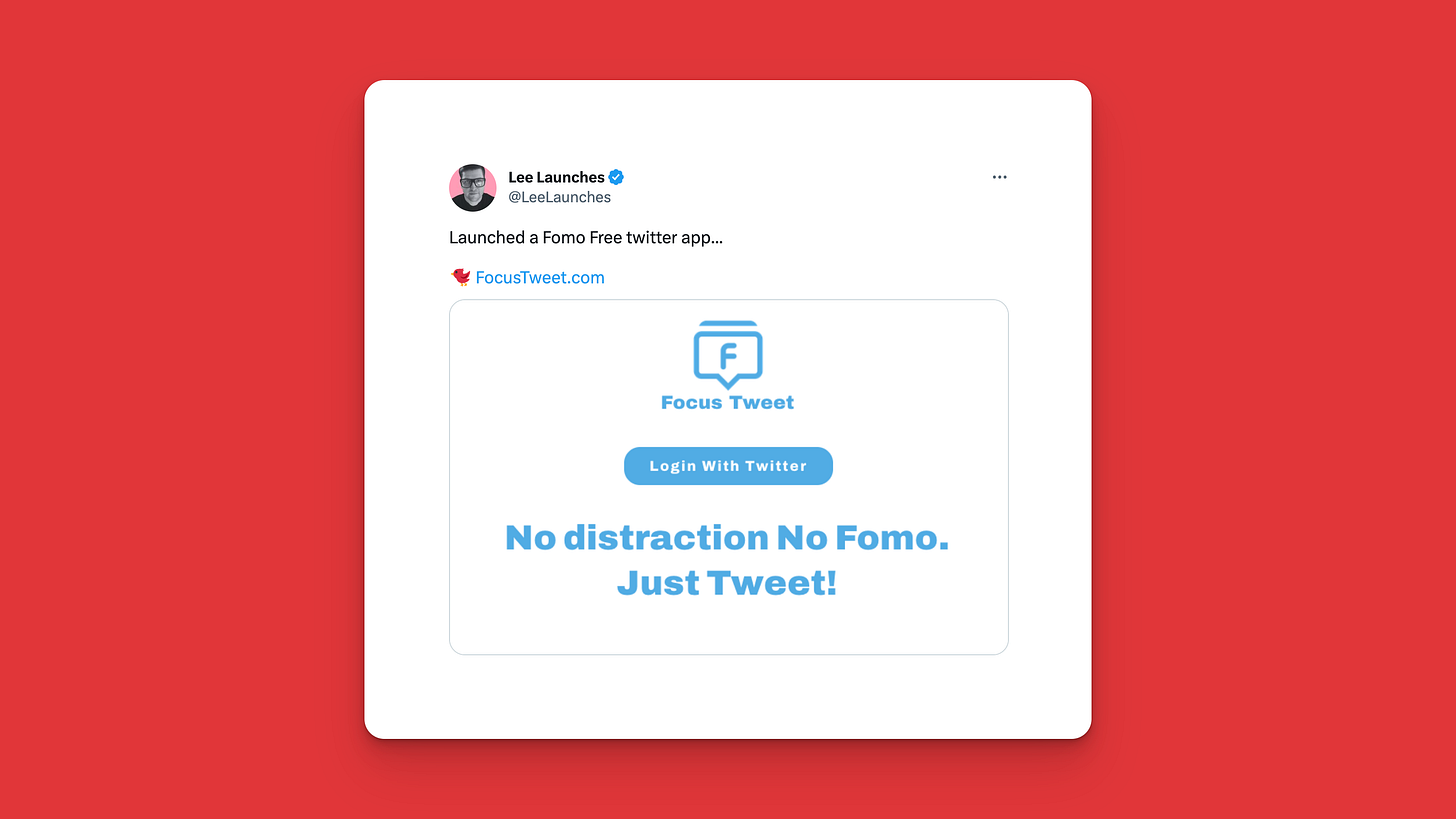 Lee's launch tweet