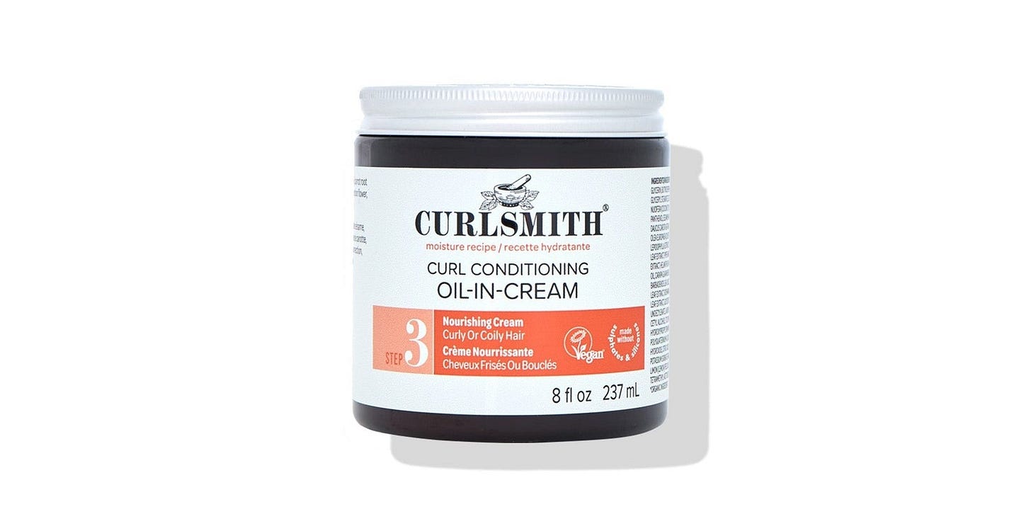 Jar of Curlsmith Curl Conditioning C oil-in-cream on a white background Jar of Curlsmith Curl Conditioning C oil-in-cream on a white background